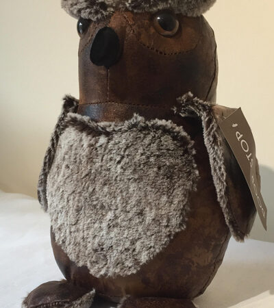Faux Leather Owl Doorstop